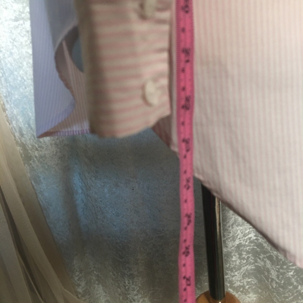 Zara Basic Pin Stripe Button Down High/Low Hem Sh… - image 6